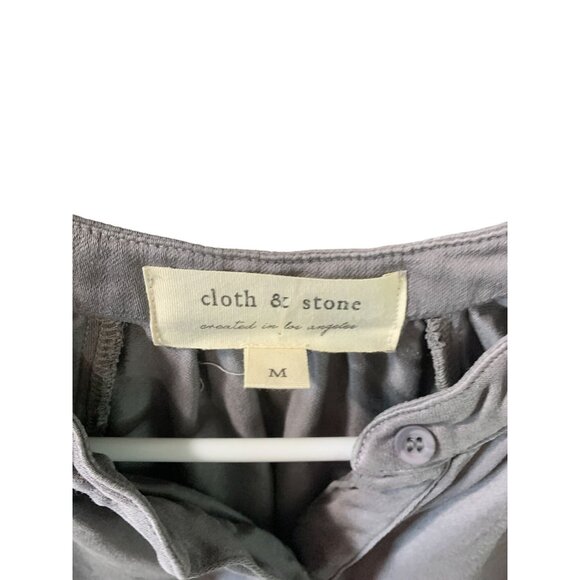 Clothe and Stone Womens Size Medium Long Sleeve 3/4 Button Shirt Top Gray Tencel - Picture 4 of 5